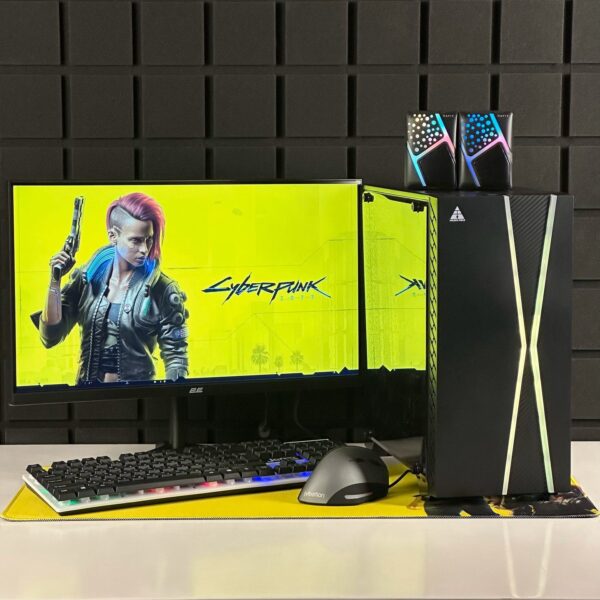 Компьютер с монитором для работы, игр "CYBERPUNK YELLOW-2" с монитором "CYBERPUNK YELLOW-2"