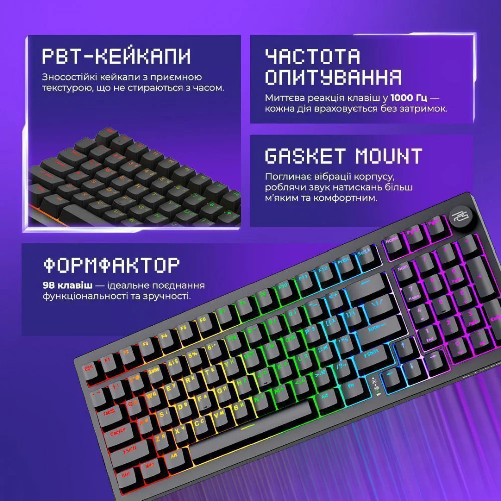 Бездротова клавіатура Proove Gaming Slicker Pro (Ukraine Layout) - Зображення 14