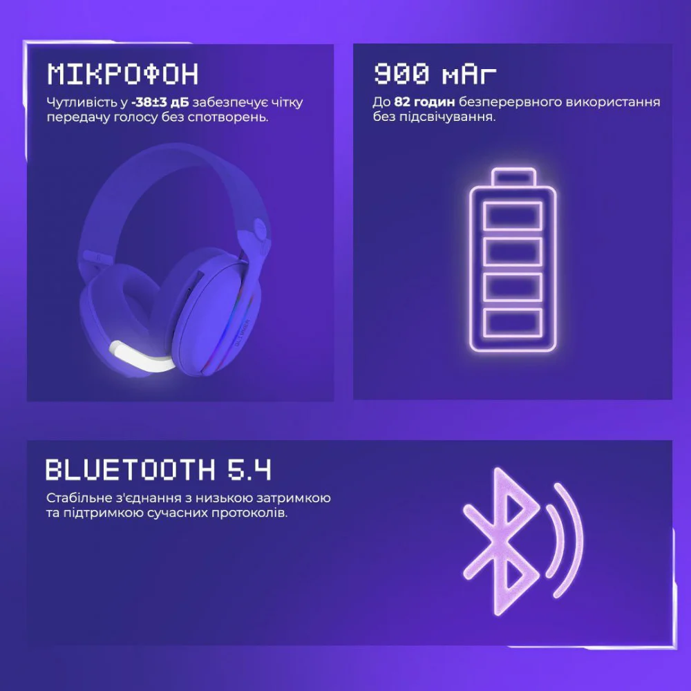 Бездротова ігрова гарнітура Proove Gaming Glimmer (APP) — изображение 13