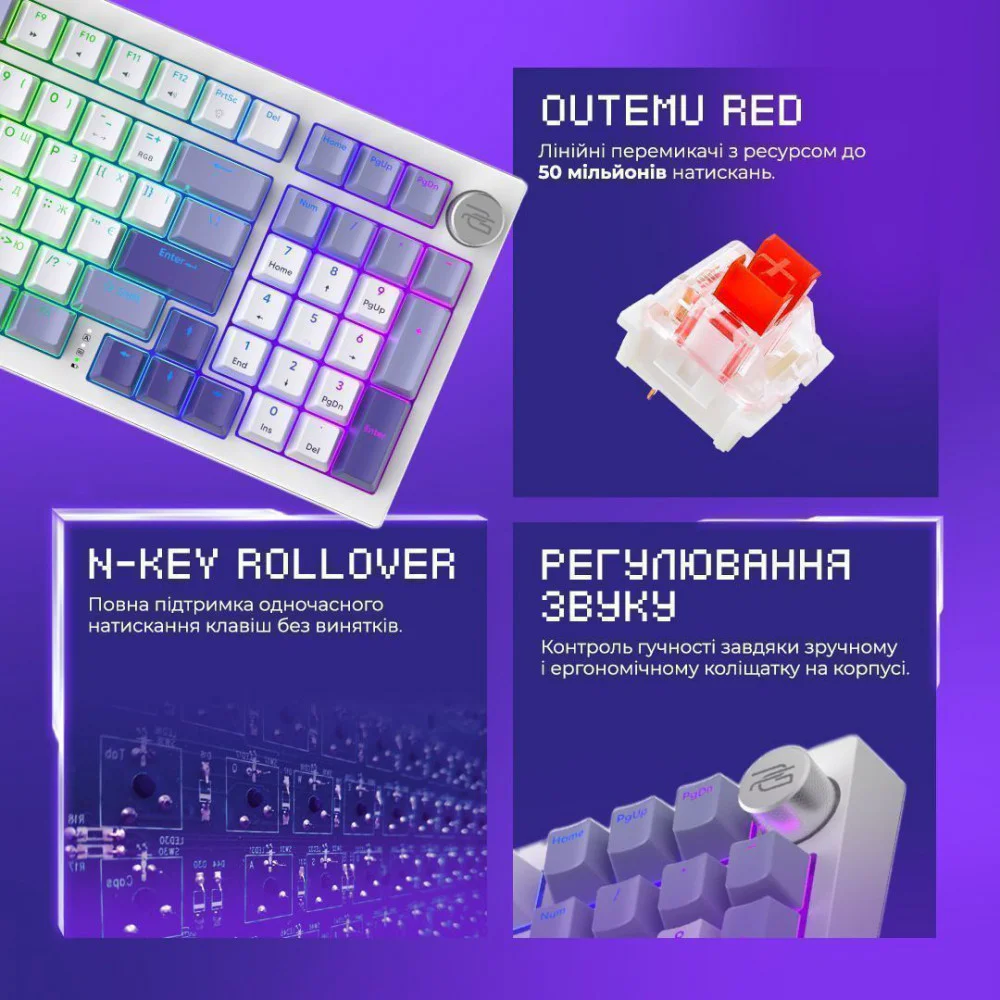 Бездротова клавіатура Proove Gaming Slicker (Ukraine Layout) - Зображення 8