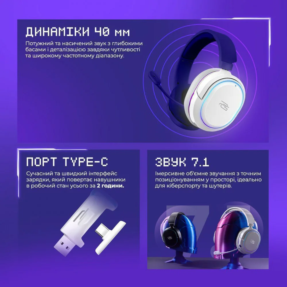 Бездротова ігрова гарнітура Proove Gaming Rapture (APP) - Зображення 8