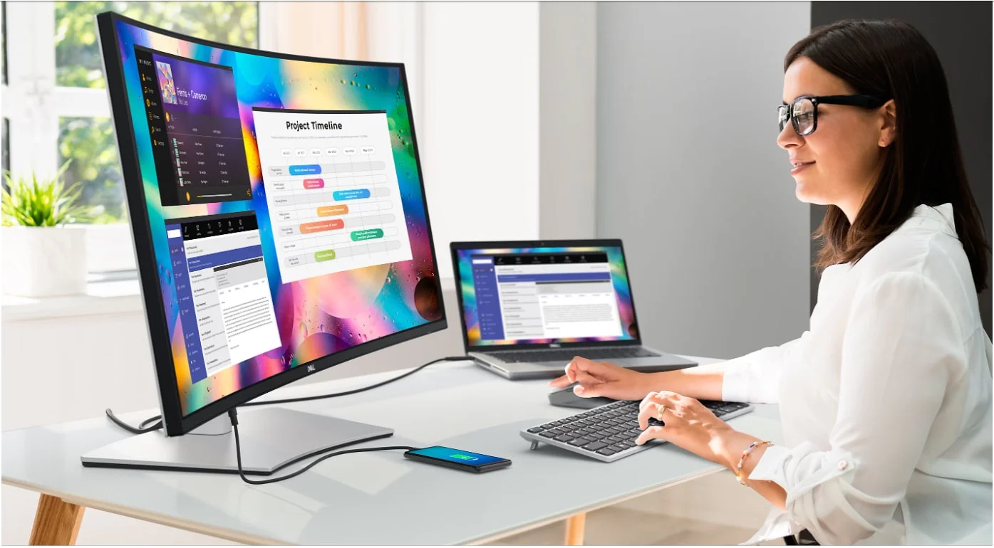 Монітор Dell 38" UltraSharp U3824DW (210-BHXB) IPS Black/Silver Curved - Зображення 7