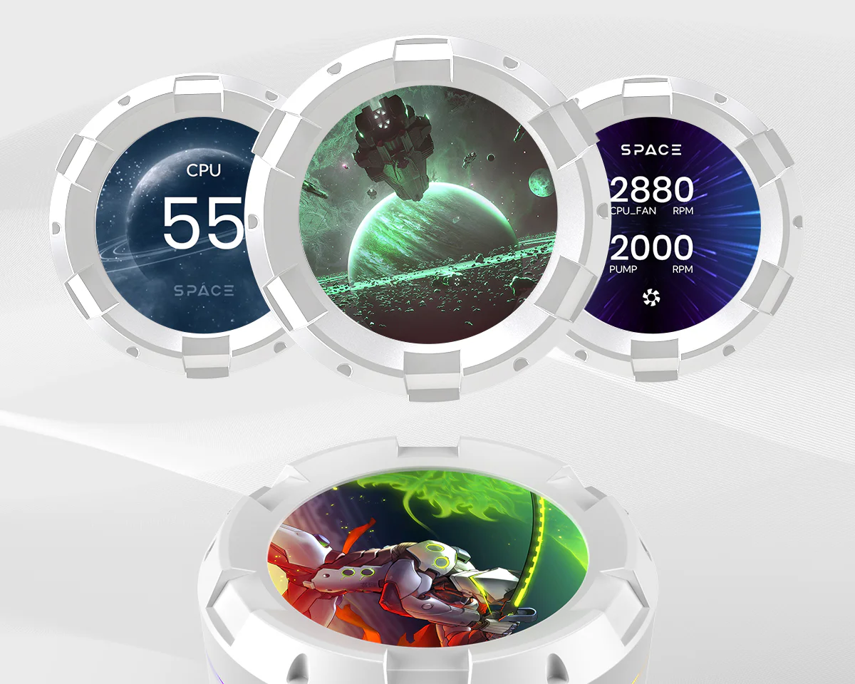 Система водяного охолодження ID-Cooling Space LCD SL360 White - Зображення 8