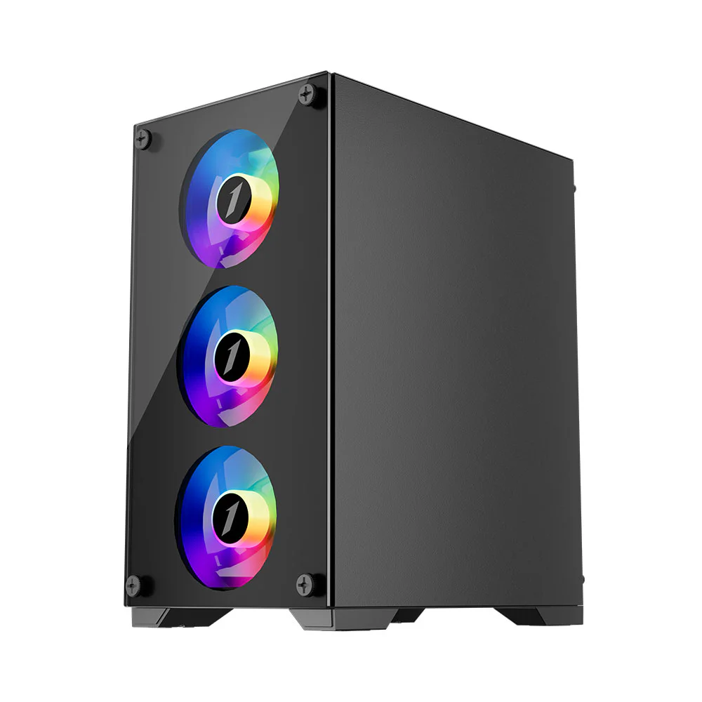 Корпус 1stPlayer X2-M-BK-4F1 Black без БЖ — изображение 4