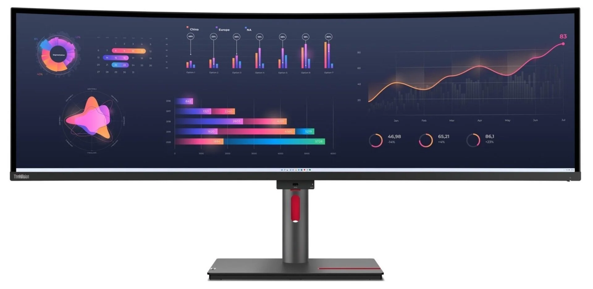 Монiтор Lenovo 49" P49w-30 (63DBZAT1EU) IPS Black