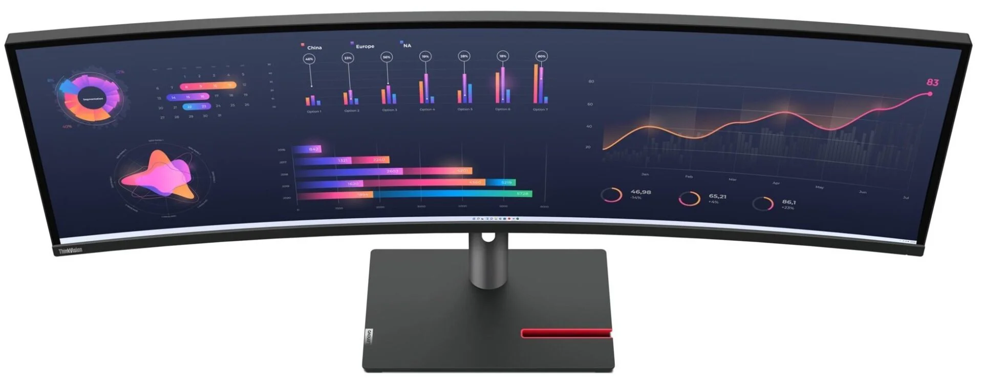 Монiтор Lenovo 49" P49w-30 (63DBZAT1EU) IPS Black - Зображення 2