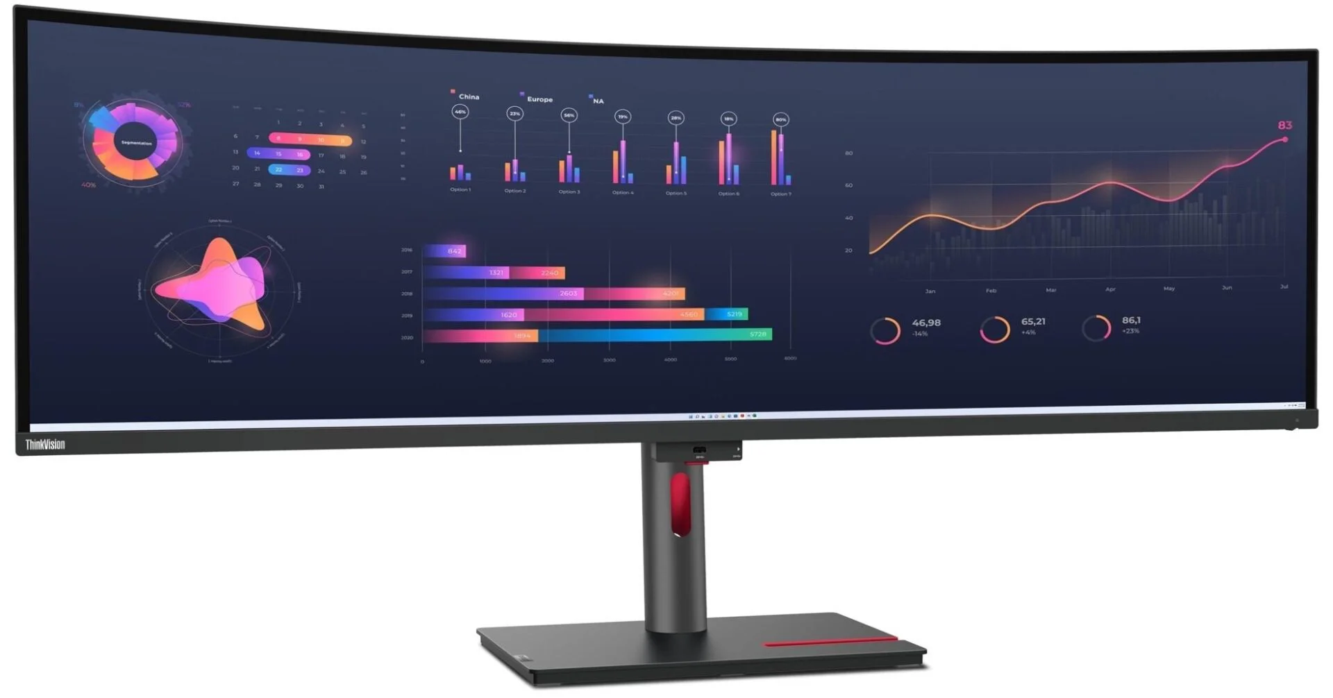 Монiтор Lenovo 49" P49w-30 (63DBZAT1EU) IPS Black - Зображення 3