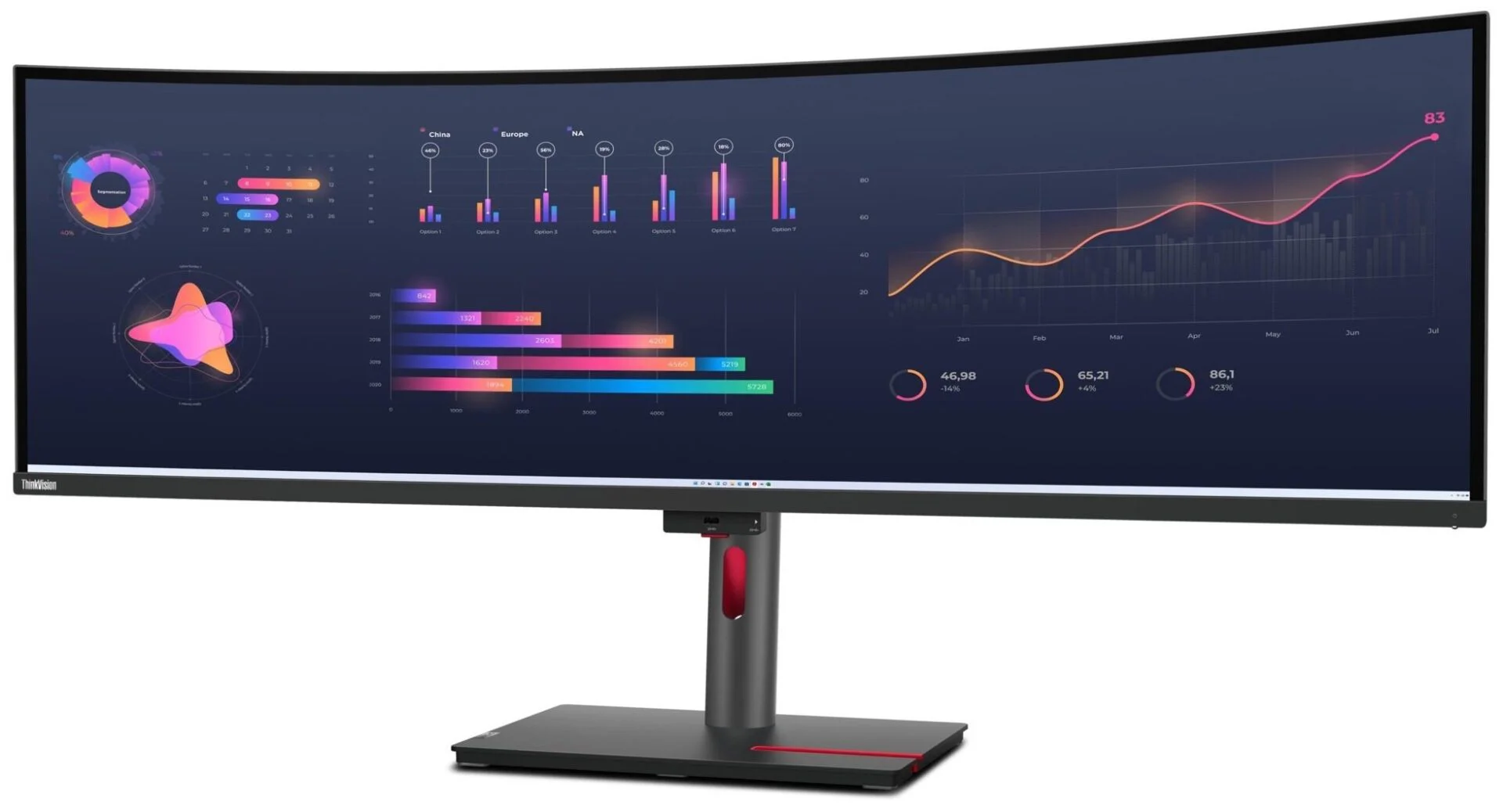 Монiтор Lenovo 49" P49w-30 (63DBZAT1EU) IPS Black - Зображення 4