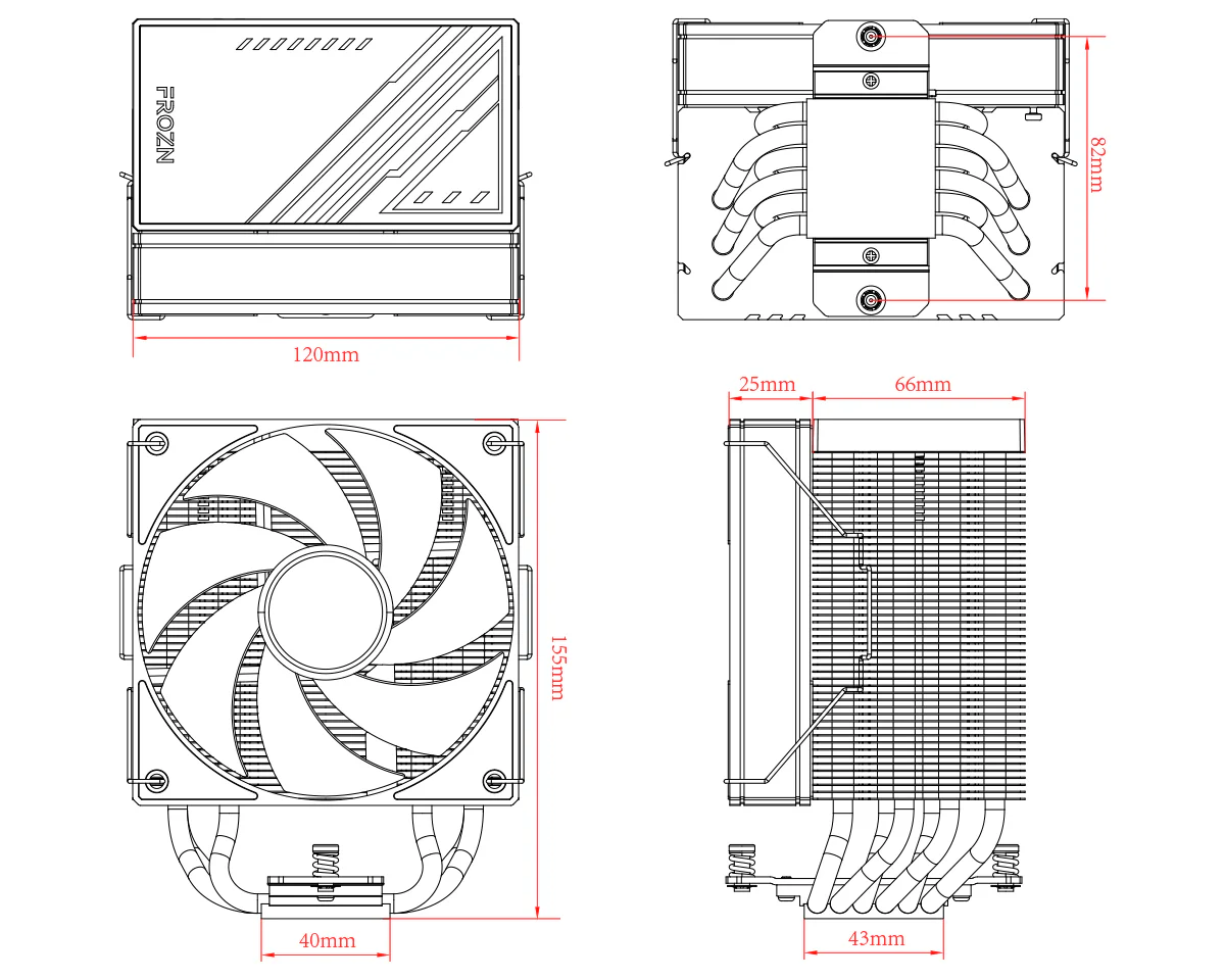 Кулер процесорний ID-Cooling Frozn A610 Black - Зображення 6