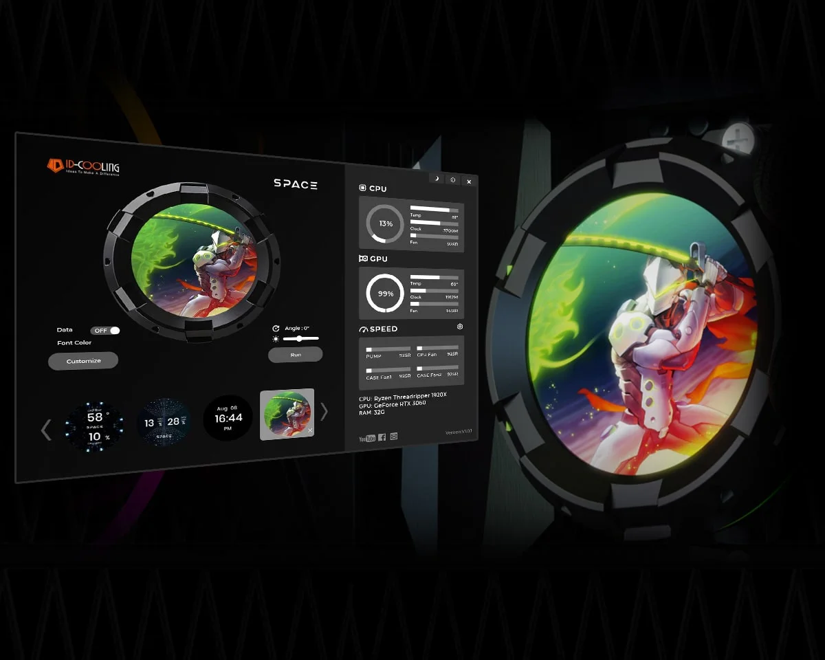 Система водяного охолодження ID-Cooling Space LCD SL360 Pro SE - Зображення 9