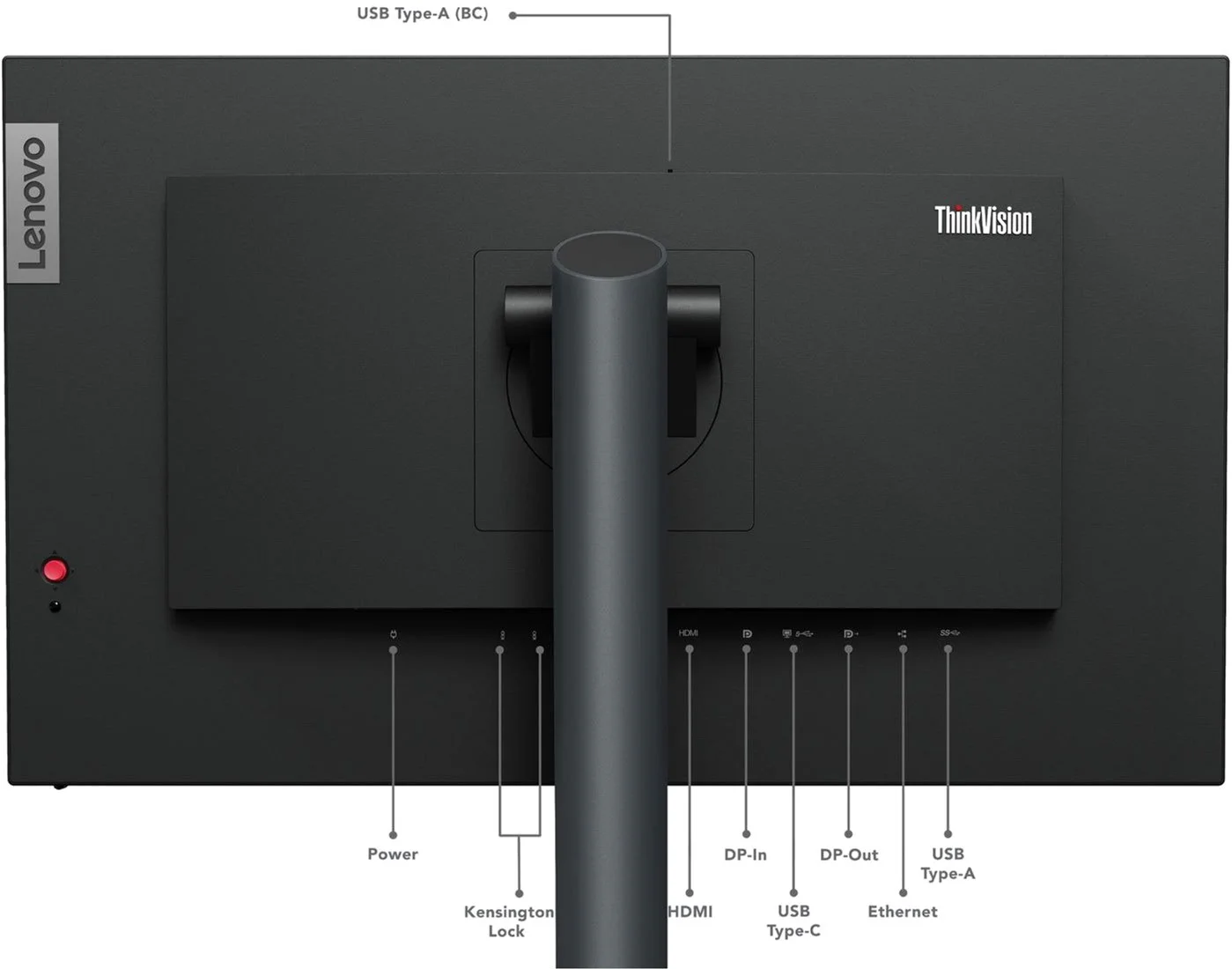 Монiтор Lenovo ThinkVision 23.8" P24h-30 (63B3GAT6UA) IPS Black - Зображення 7