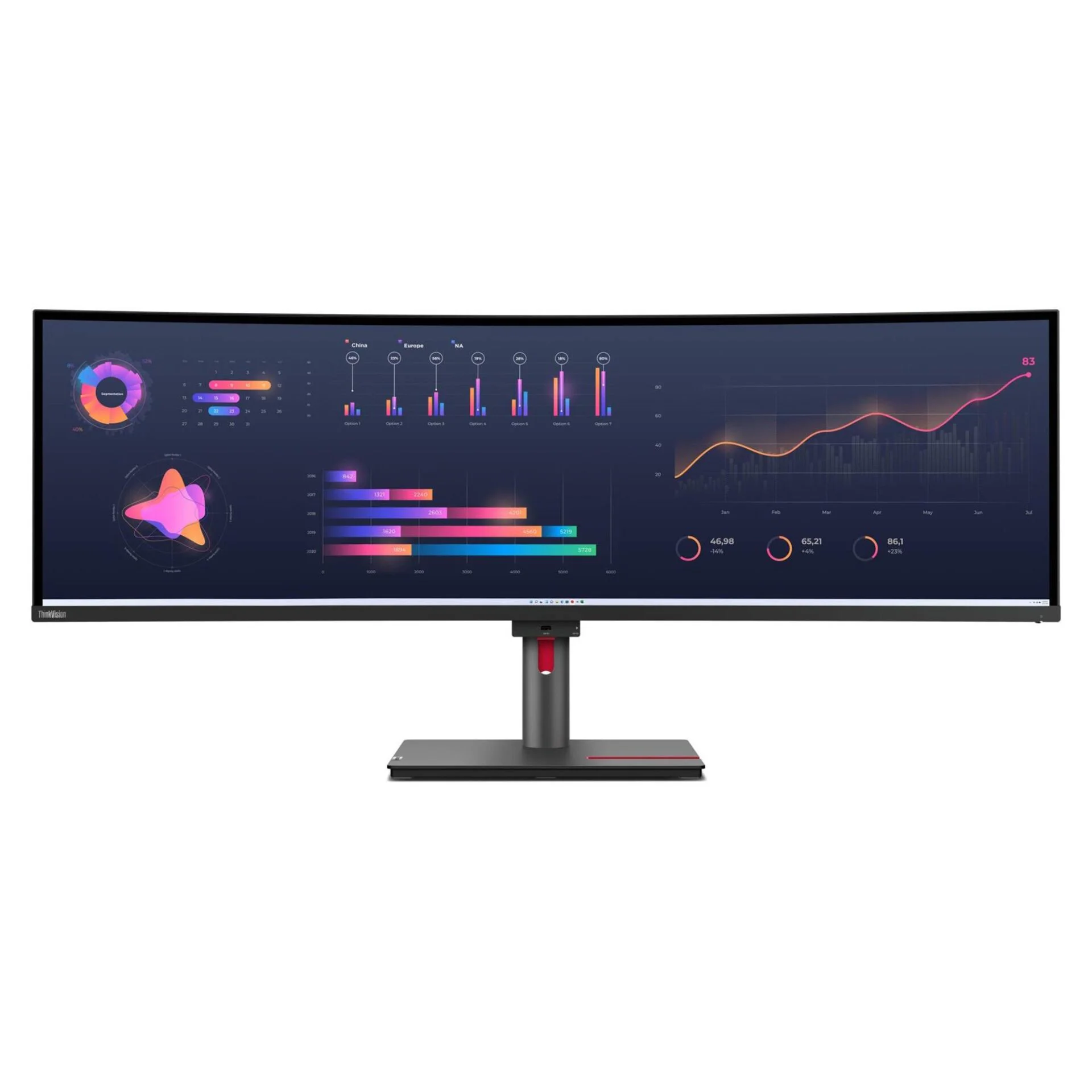 Монiтор Lenovo 49" P49w-30 (63DBRAT1UA) IPS Black