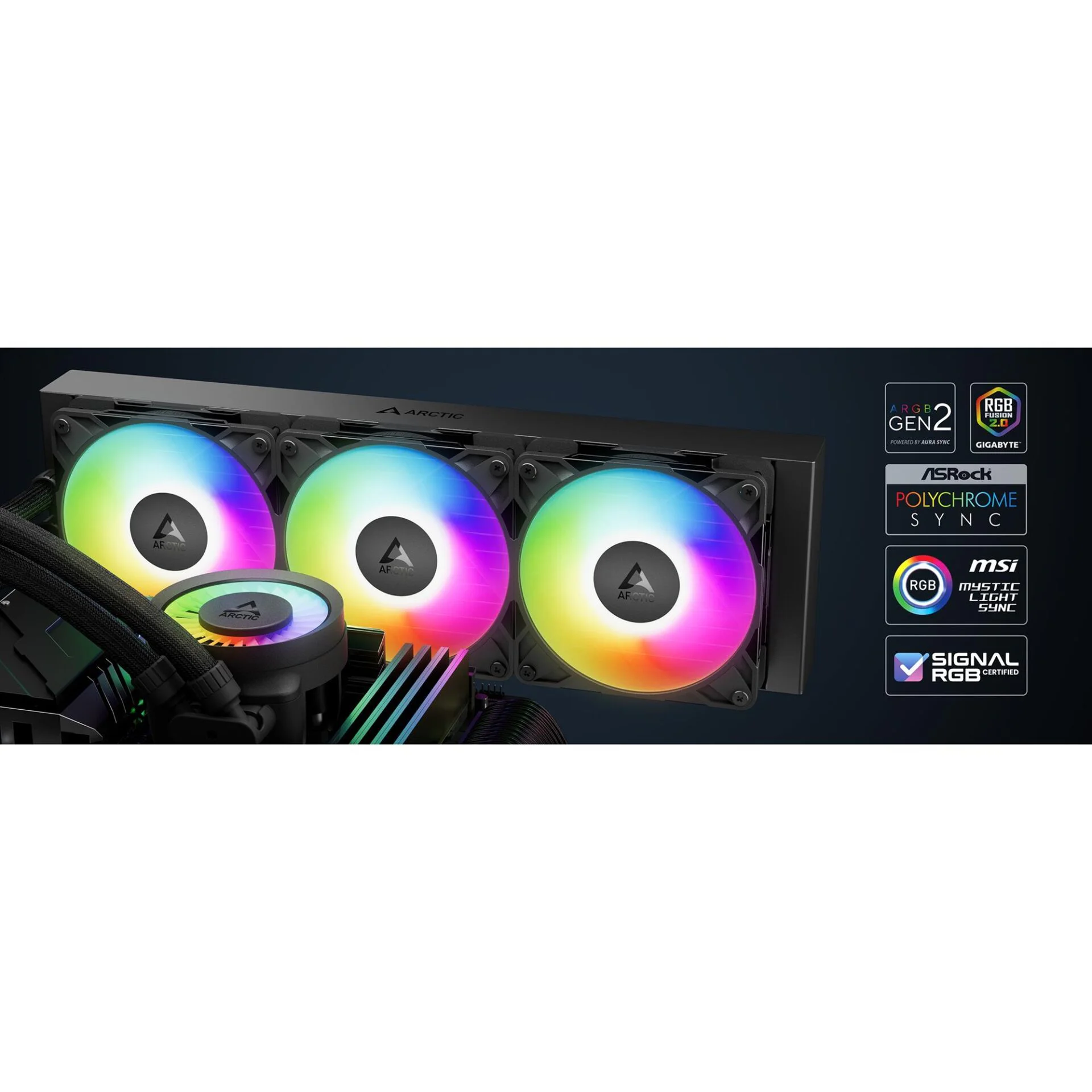 Система водяного охолодження Arctic Liquid Freezer III Pro 420 A-RGB Black (ACFRE00185A) - Зображення 2