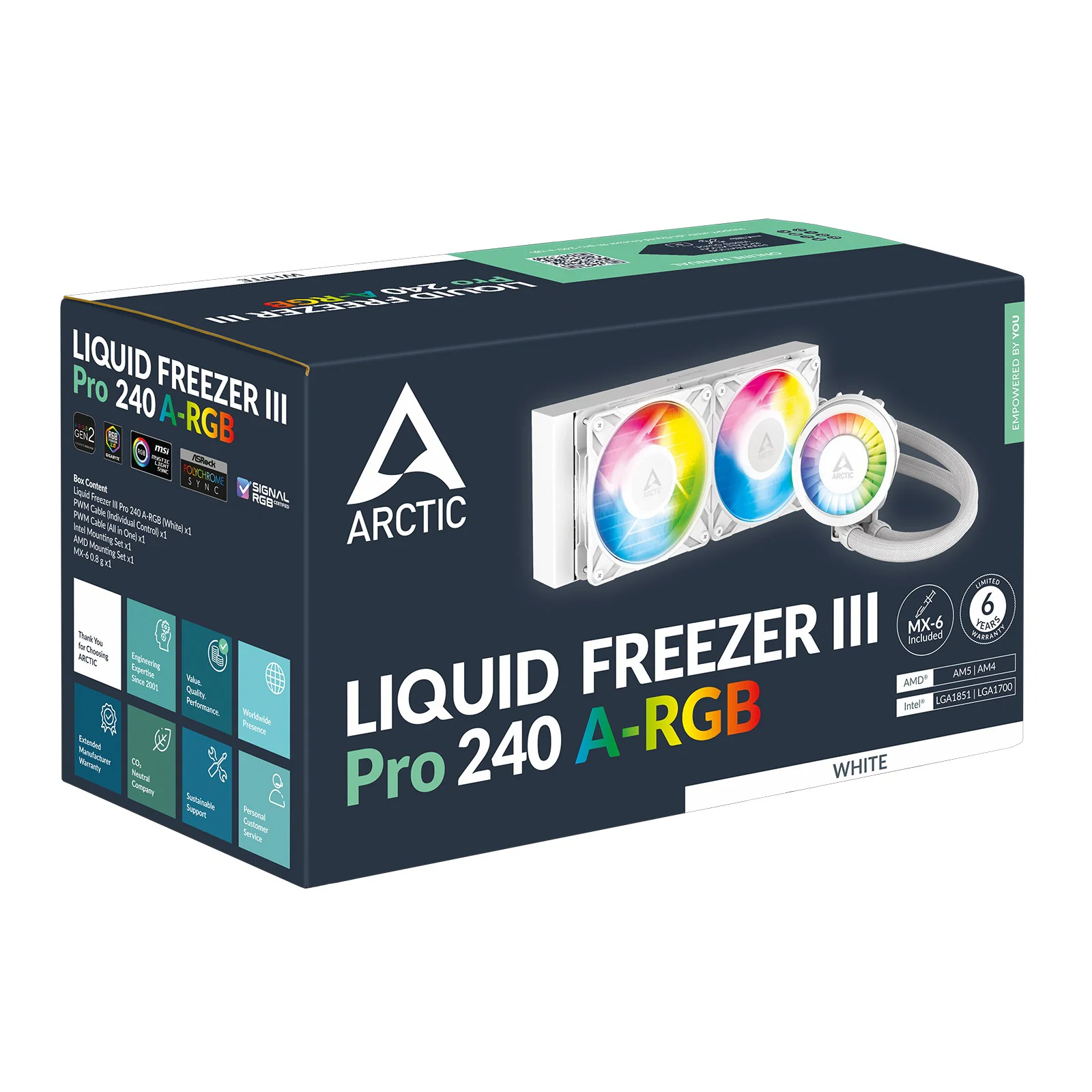 Система водяного охолодження Arctic Liquid Freezer III Pro 240 A-RGB White (ACFRE00186A) - Зображення 4