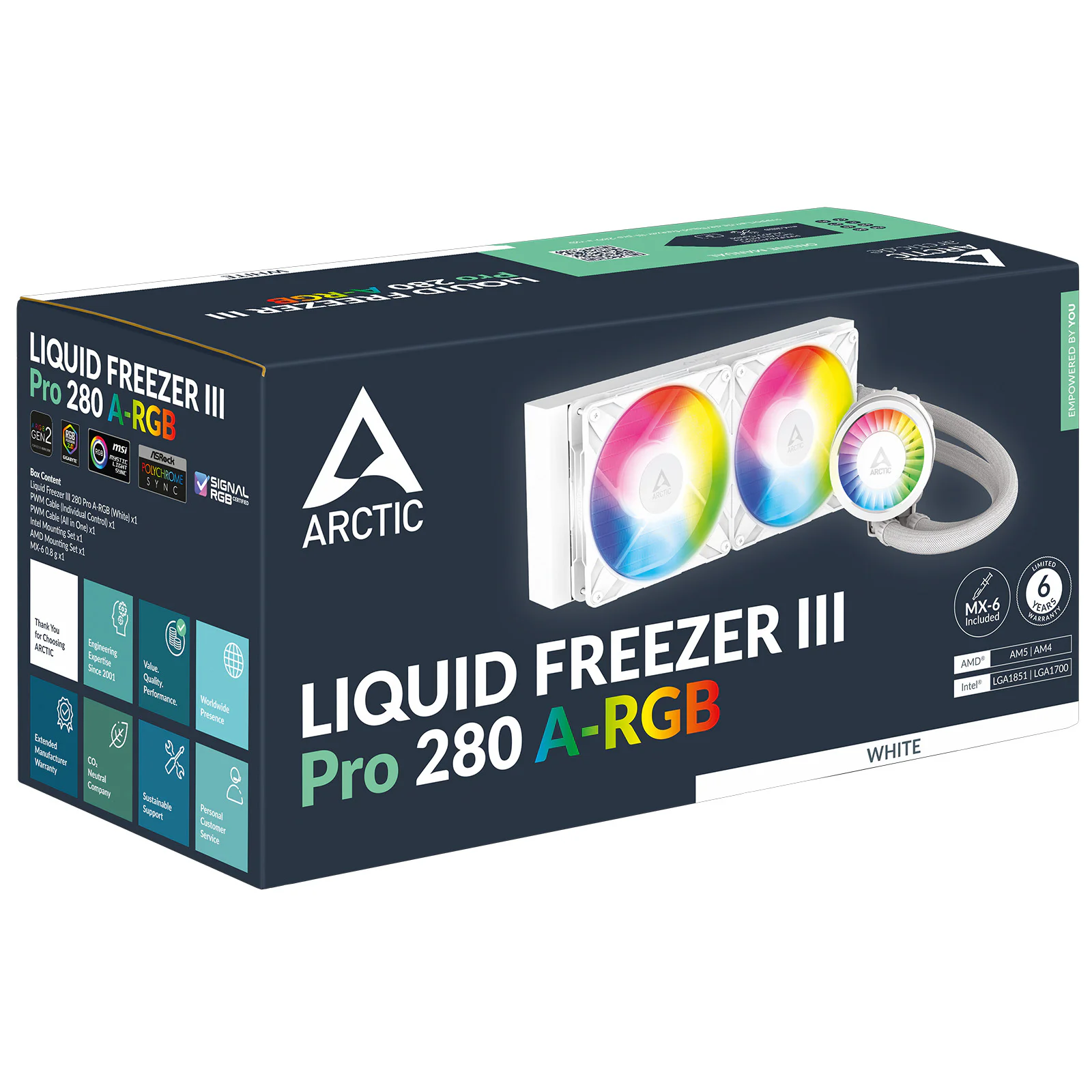 Система водяного охолодження Arctic Liquid Freezer III Pro 280 A-RGB White (ACFRE00187A) — изображение 4