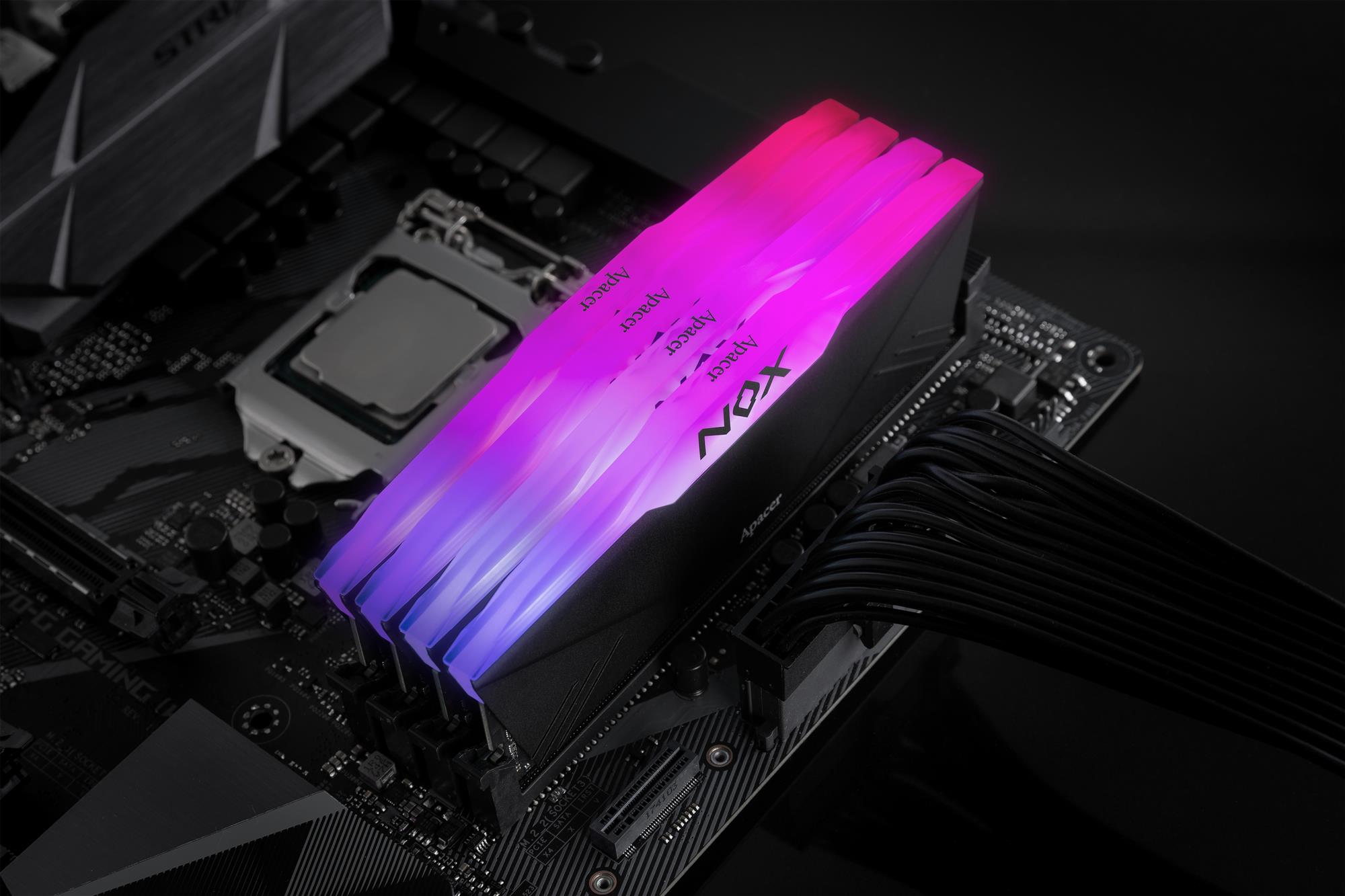 Модуль пам`ятi DDR4 2x16GB/3200 Apacer NOX RGB Black (AH4U32G32C28YNBAA-2) — изображение 16