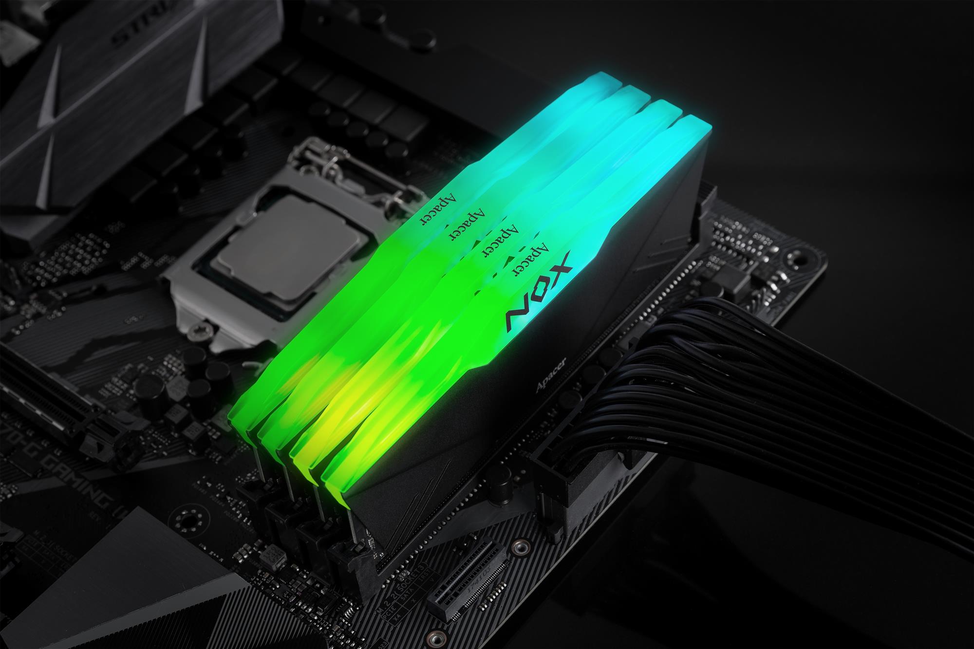 Модуль пам`ятi DDR4 2x16GB/3200 Apacer NOX RGB Black (AH4U32G32C28YNBAA-2) — изображение 17