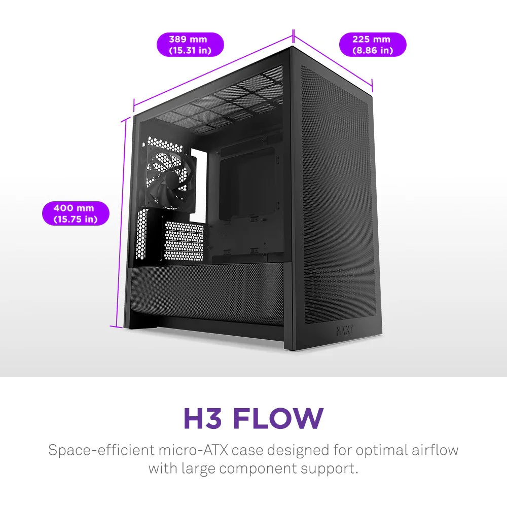 Корпус NZXT H3 Flow Black без БЖ (CC-H31FB-01) — изображение 2