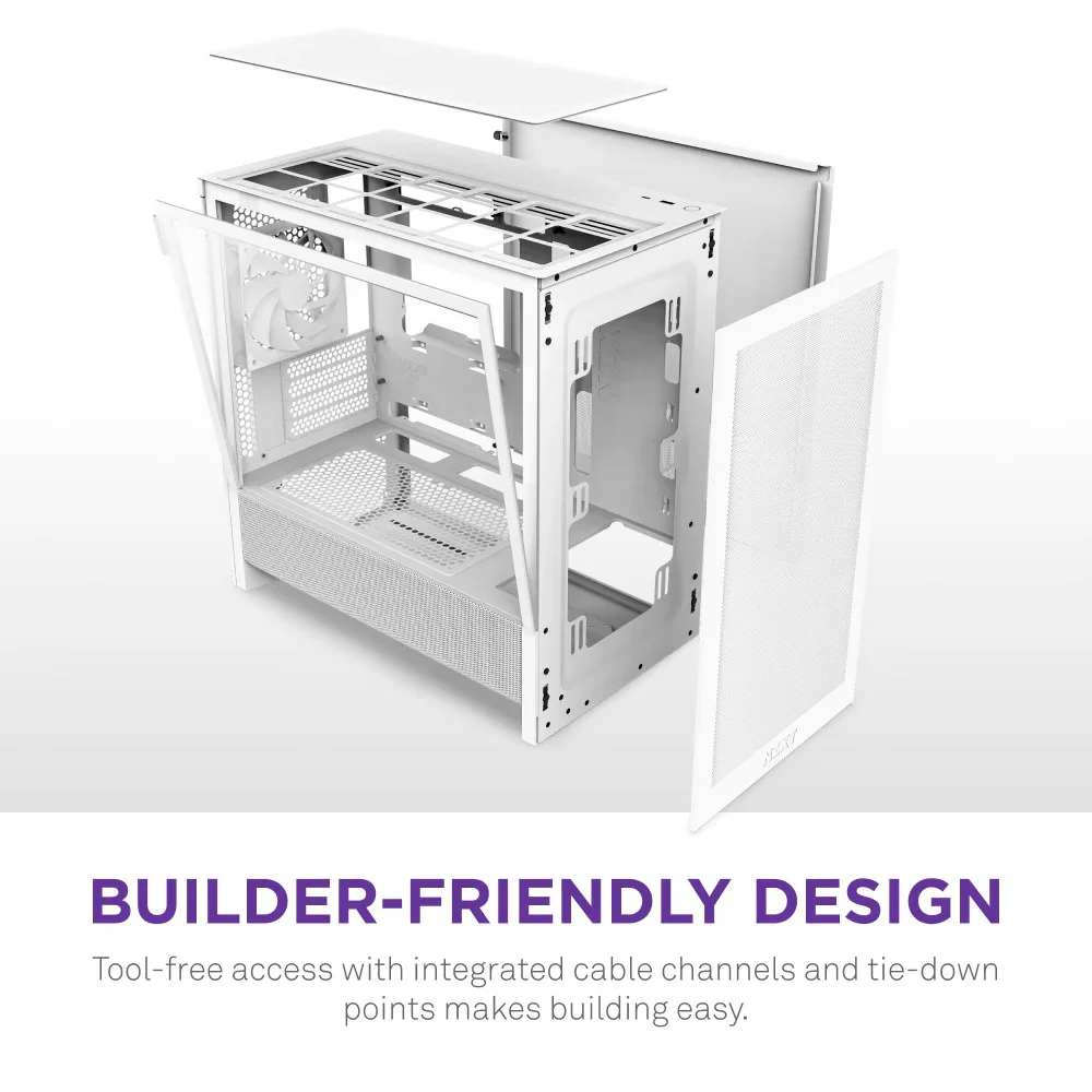 Корпус NZXT H3 Flow White без БЖ (CC-H31FW-01) - Зображення 3