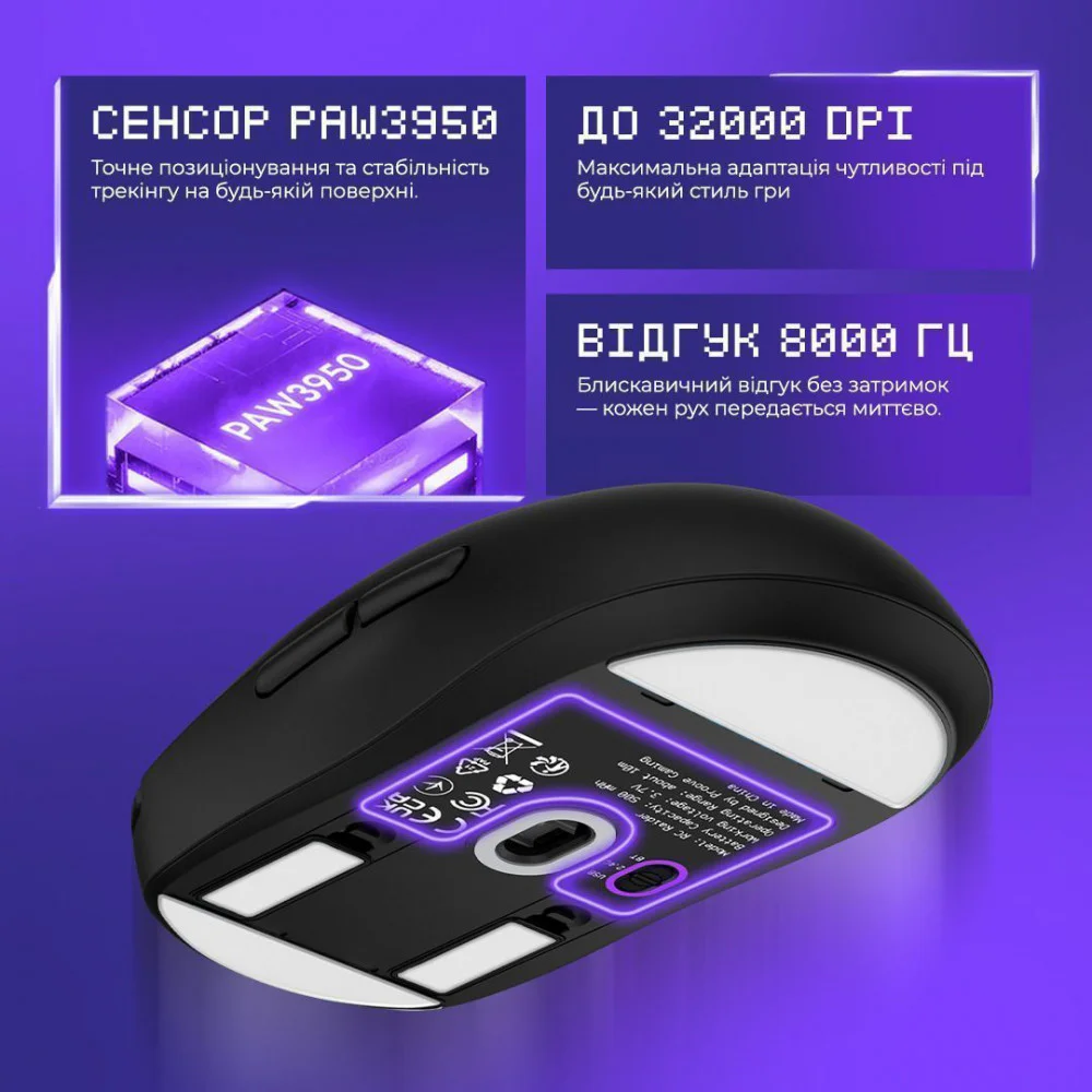 Бездротова ігрова миша Proove Gaming RC Raider 8K - Зображення 12