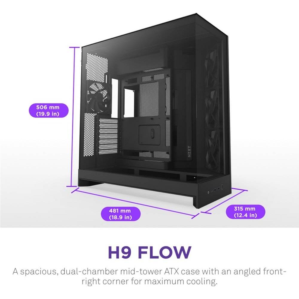 Корпус NZXT H9 Flow Black без БЖ (CM-H92FB-01) — изображение 7