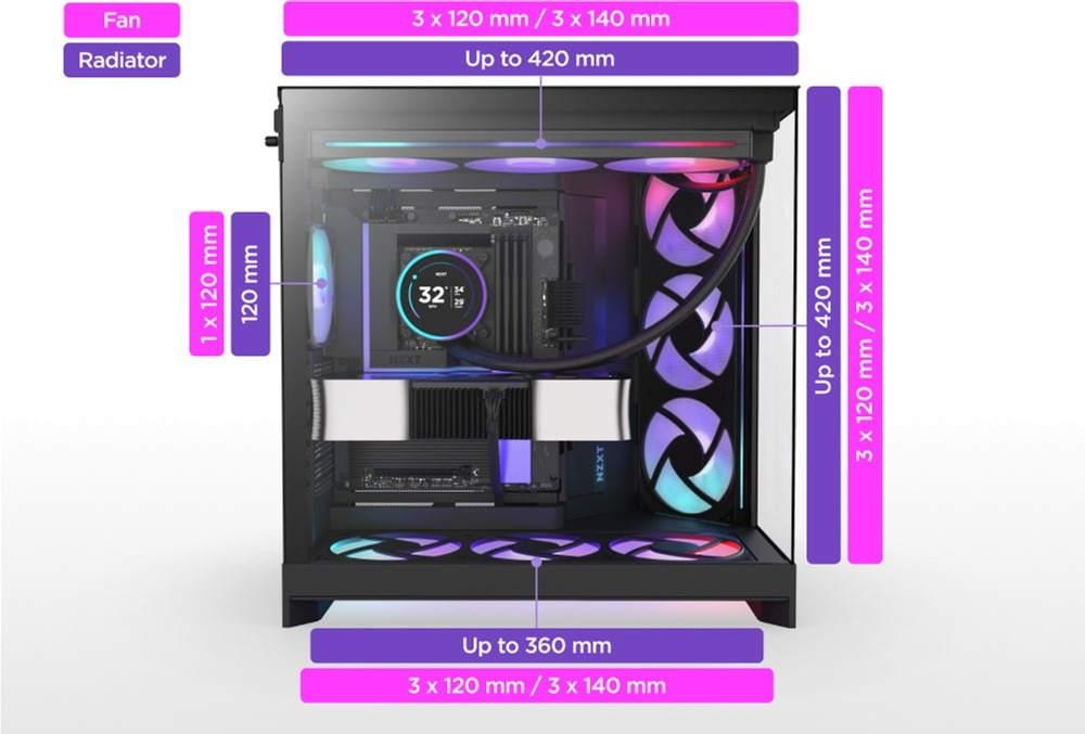 Корпус NZXT H9 Flow RGB+ Black (CM-H92FB-P1) - Зображення 2