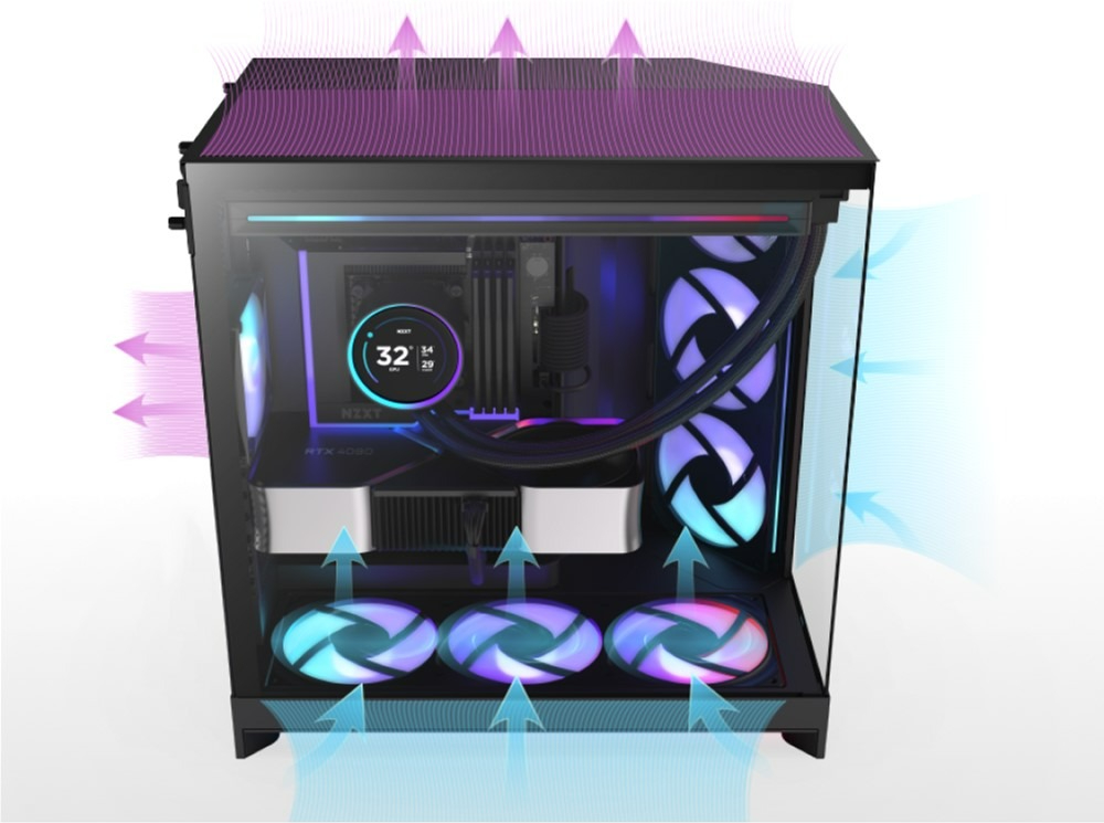 Корпус NZXT H9 Flow RGB+ Black (CM-H92FB-P1) - Зображення 4