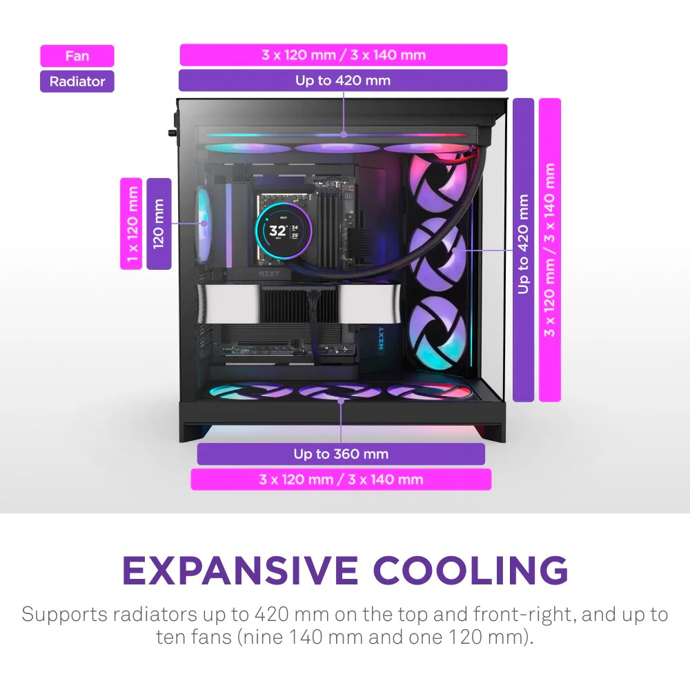 Корпус NZXT H9 Flow RGB Black (CM-H92FB-R1) - Зображення 7