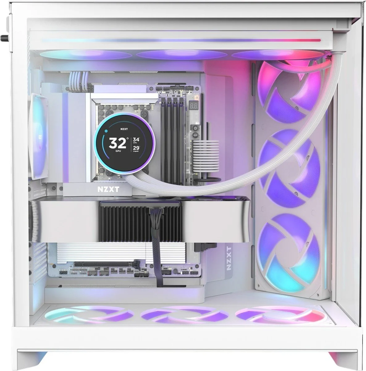 Корпус NZXT H9 Flow RGB White (CM-H92FW-R1) - Зображення 4