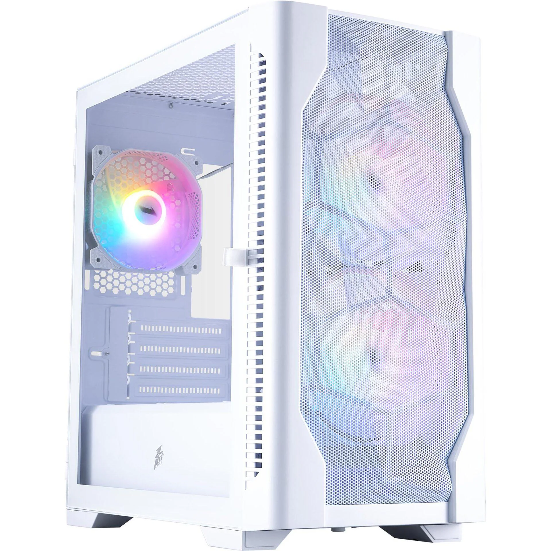 Корпус 1stPlayer D4-M-WH-2F1P-W-1F1-W White