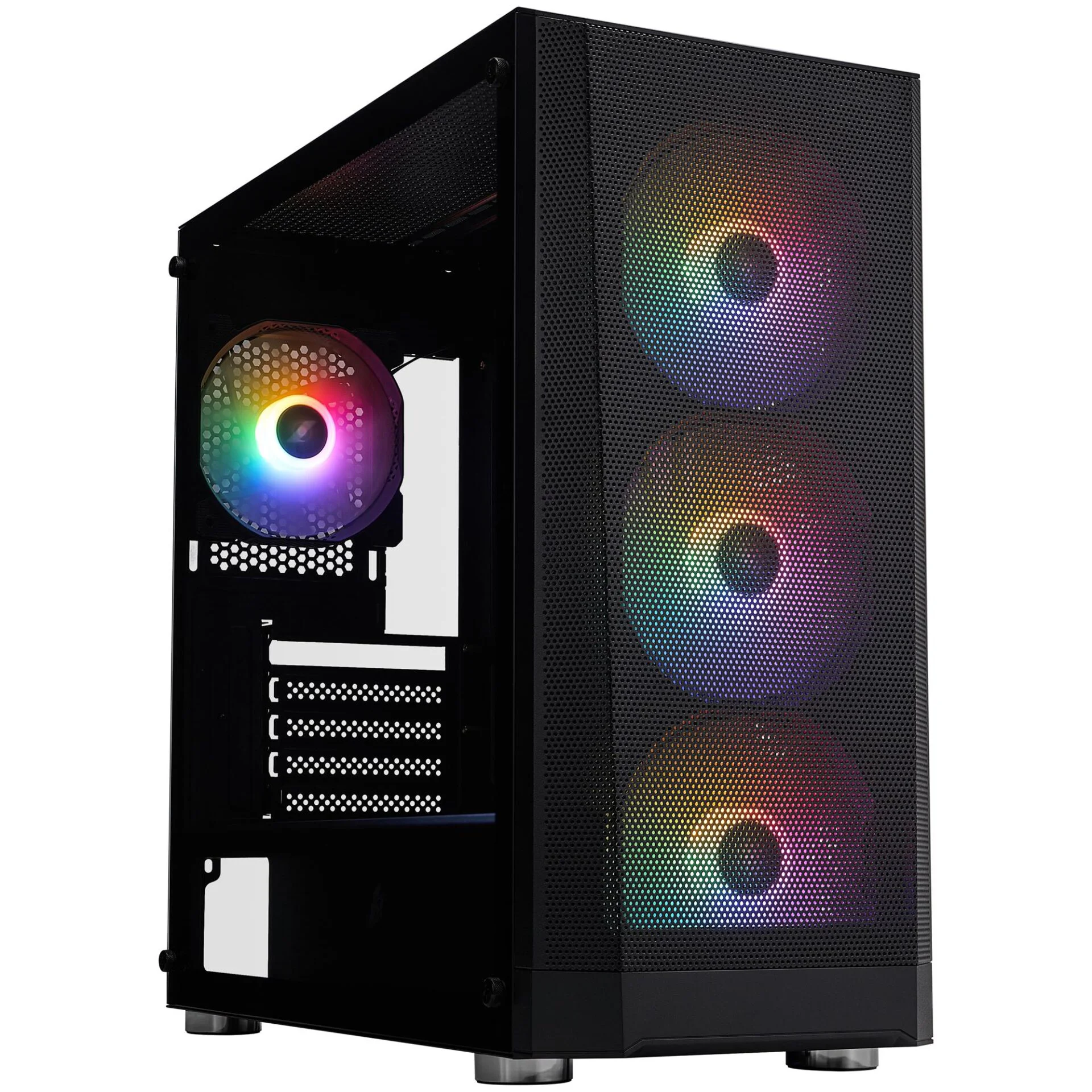 Корпус 1stPlayer FD5-M-BK-4F1 Black без БП