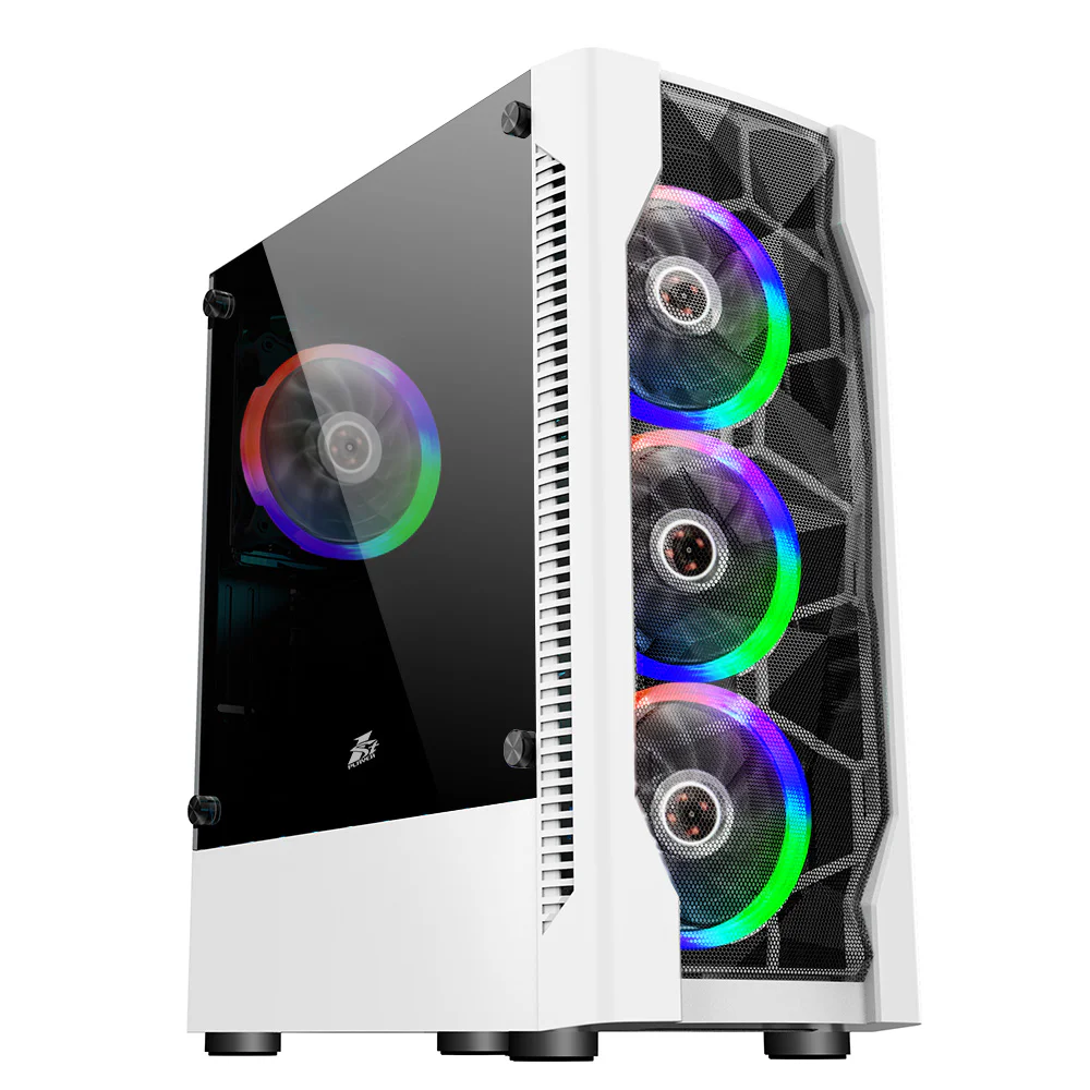 Корпус 1stPlayer D4-WH-4F1-W White без БП