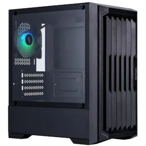 Корпус 1stPlayer H2-BK-4F7 Black без БП
