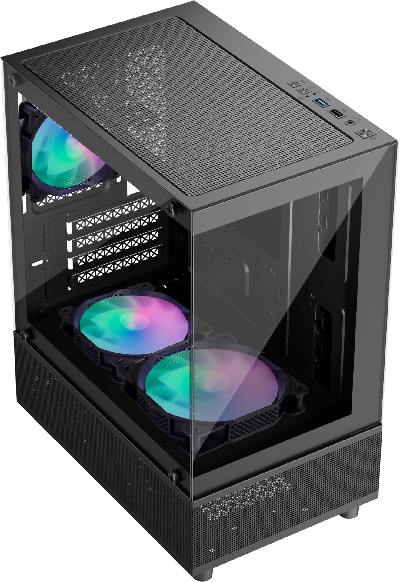 Корпус 1stPlayer Mi2-A-BK-2F7R-1F7 Black без БЖ — изображение 2