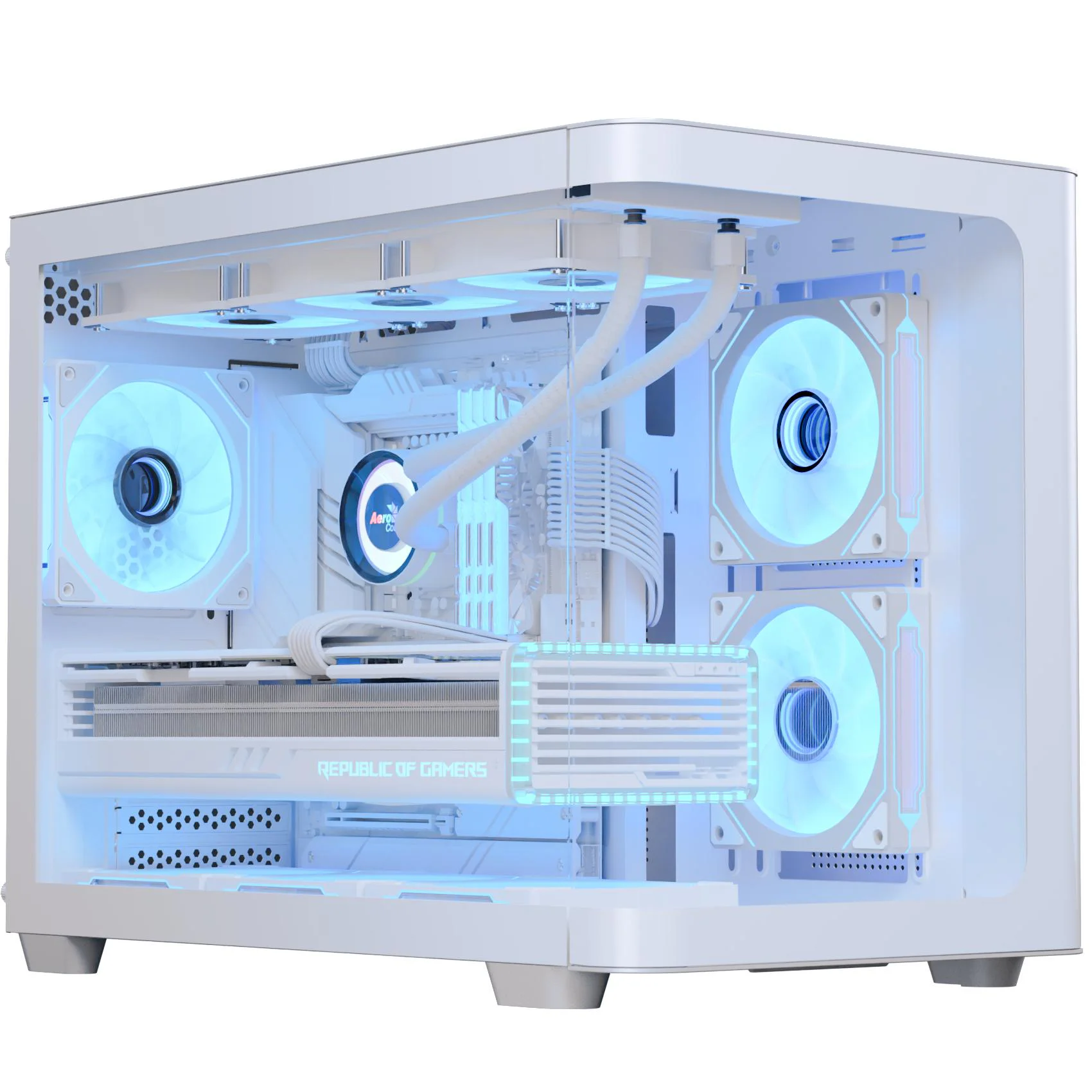 Корпус AeroCool P300C-G-WT-v1 (ACCS-PN02033.21) White без БЖ