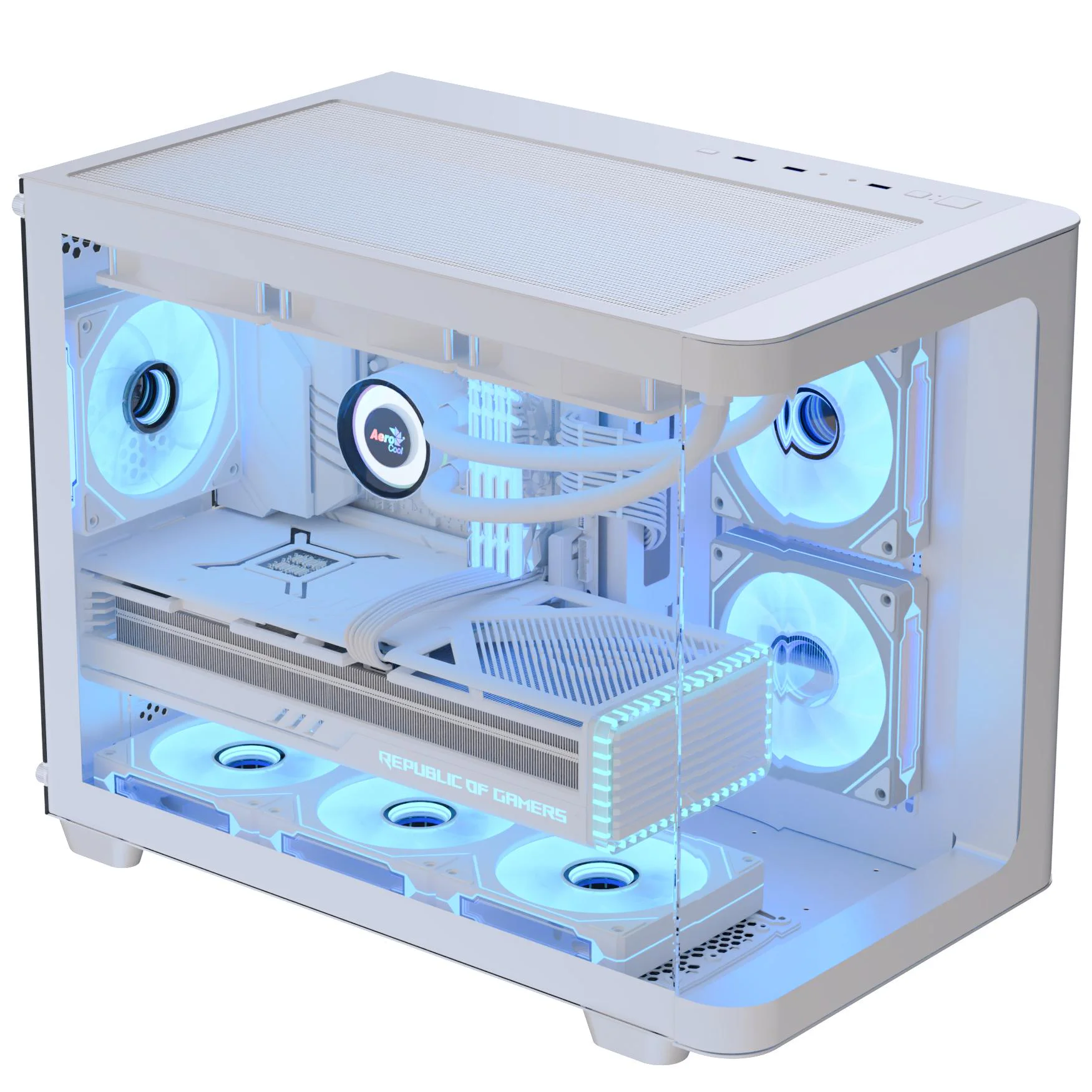 Корпус AeroCool P300C-G-WT-v1 (ACCS-PN02033.21) White без БЖ - Зображення 8