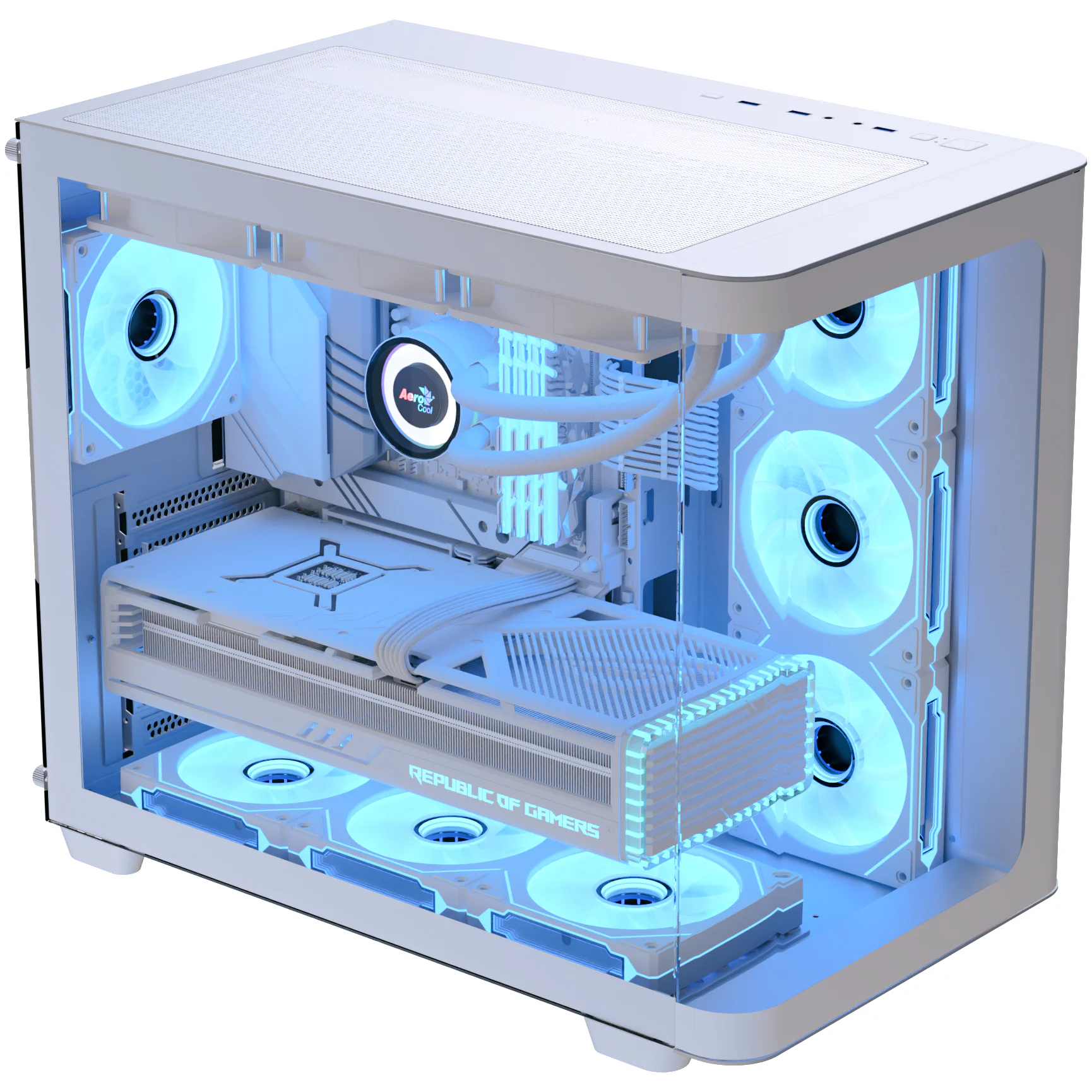 Корпус AeroCool P500C-G-WT-v1 (ACCM-PN01043.21) White без БЖ - Зображення 3