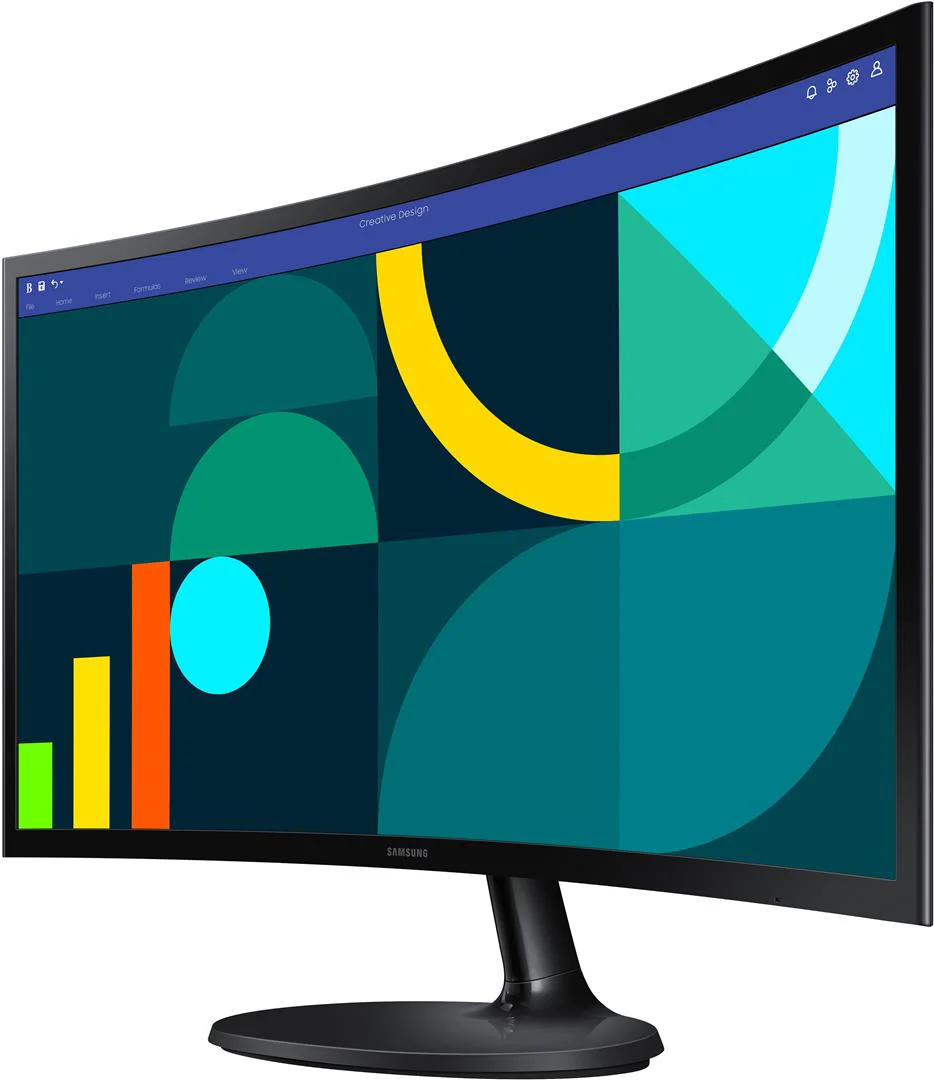 Монiтор Samsung 24" Essential S3 LS24D360 (LS24D360GAIXUA) VA Black Curved 100Hz - Зображення 2