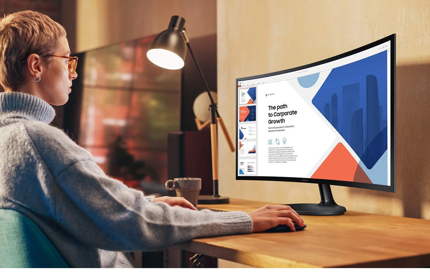 Монiтор Samsung 24" Essential S3 LS24D360 (LS24D360GAIXUA) VA Black Curved 100Hz - Зображення 7