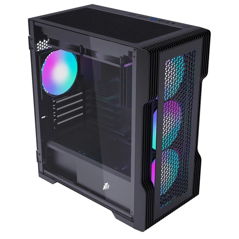 Корпус 1stPlayer T3-BK-4F1 Black без БЖ - Зображення 11