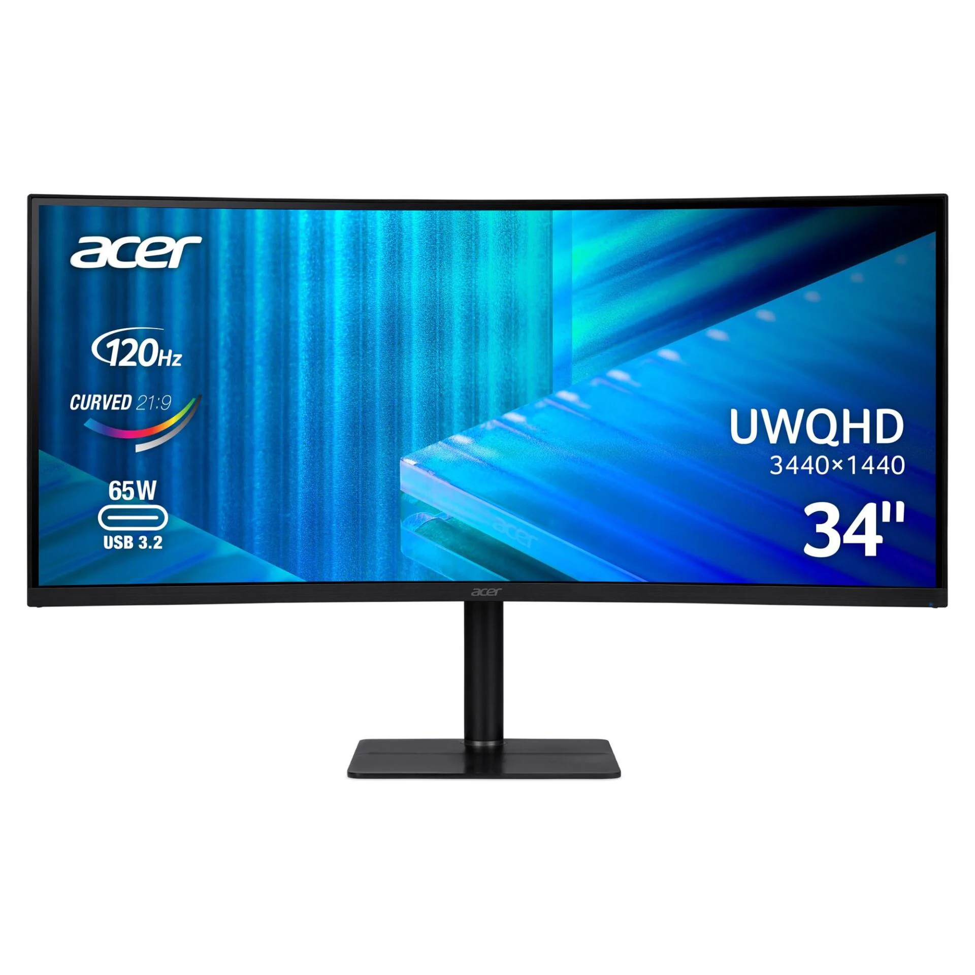 Монiтор Acer 34" CZ342CURJ0bmiphuzx (UM.CC2EE.001) VA Black 120Hz — изображение 9