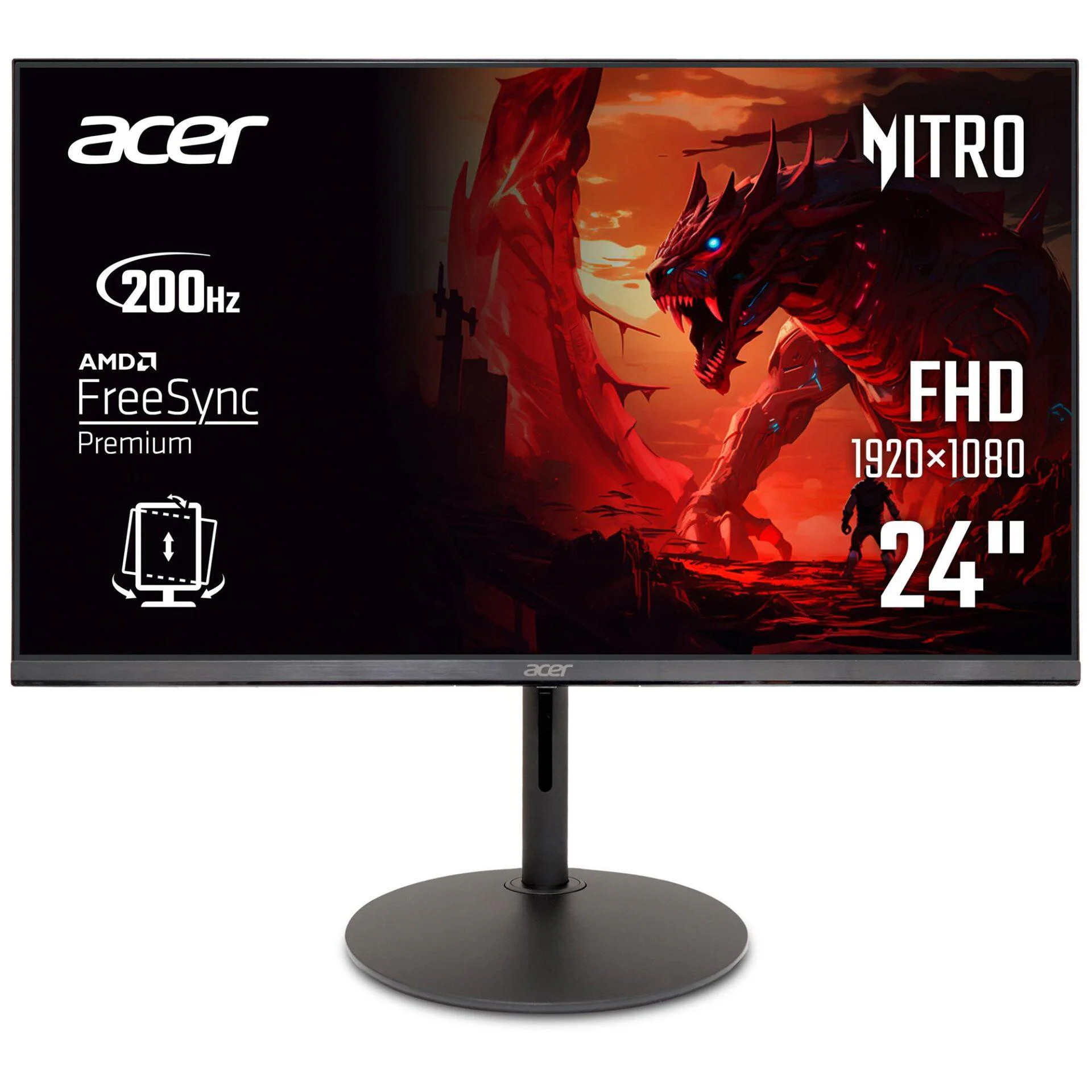 Монітор Acer 23.8" XF240YX1biiph (UM.QX0EE.105) IPS Black 200Hz - Зображення 2