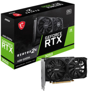 Відеокарта GF RTX 3050 6GB GDDR6 Ventus 2X E 6G OC MSI (GeForce RTX 3050 VENTUS 2X E 6G OC)